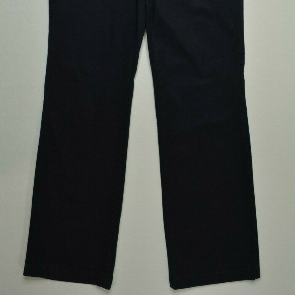 LANDS END Size 6 FIT 2 Womens NAVY Blue TROUSER Leg STRETCH Chino MID Rise Pants - Picture 2 of 6
